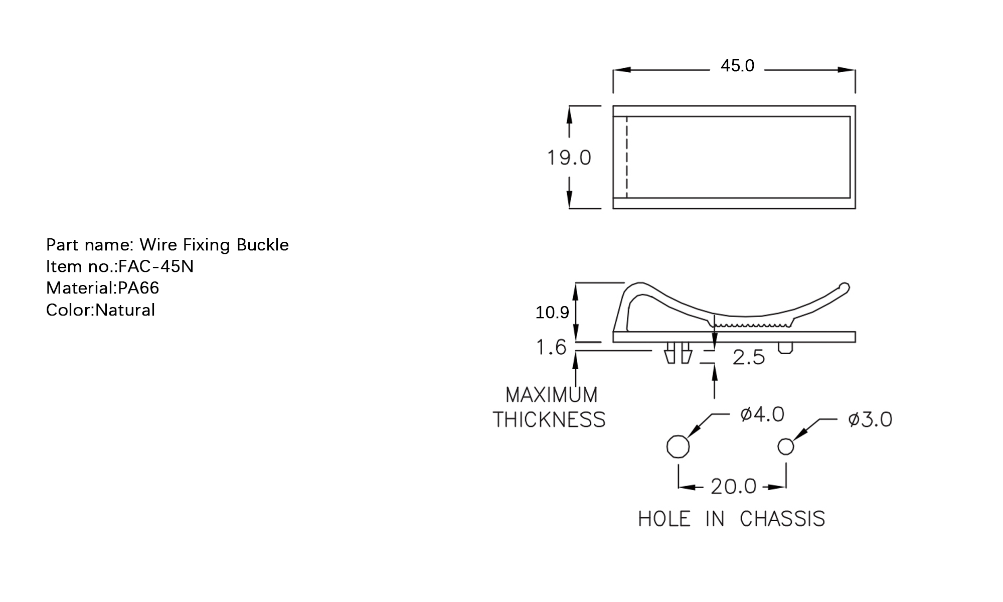 Wire Fixing Buckle FAC-45N